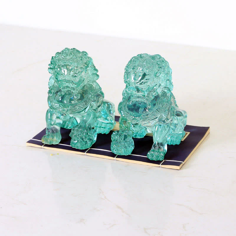 2 pezzi Statua di leone Coraggio Forza Resina Decorazione per casa e ufficio - Image 2