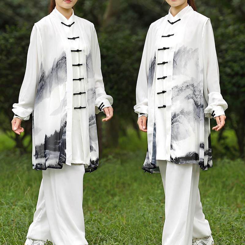 3 pezzi pittura a inchiostro meditazione preghiera spirituale zen tai chi qigong pratica abbigliamento unisex set - Image 7