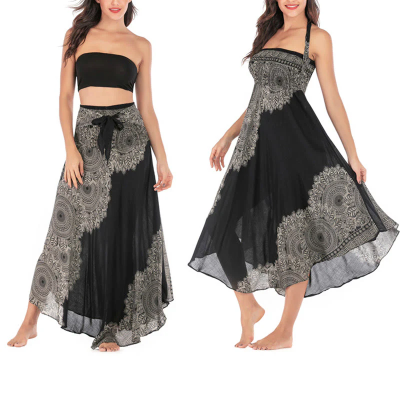 Abito da spiaggia con gonna a fiori e mandala boho in stile Buddha Stones Two - Image 14