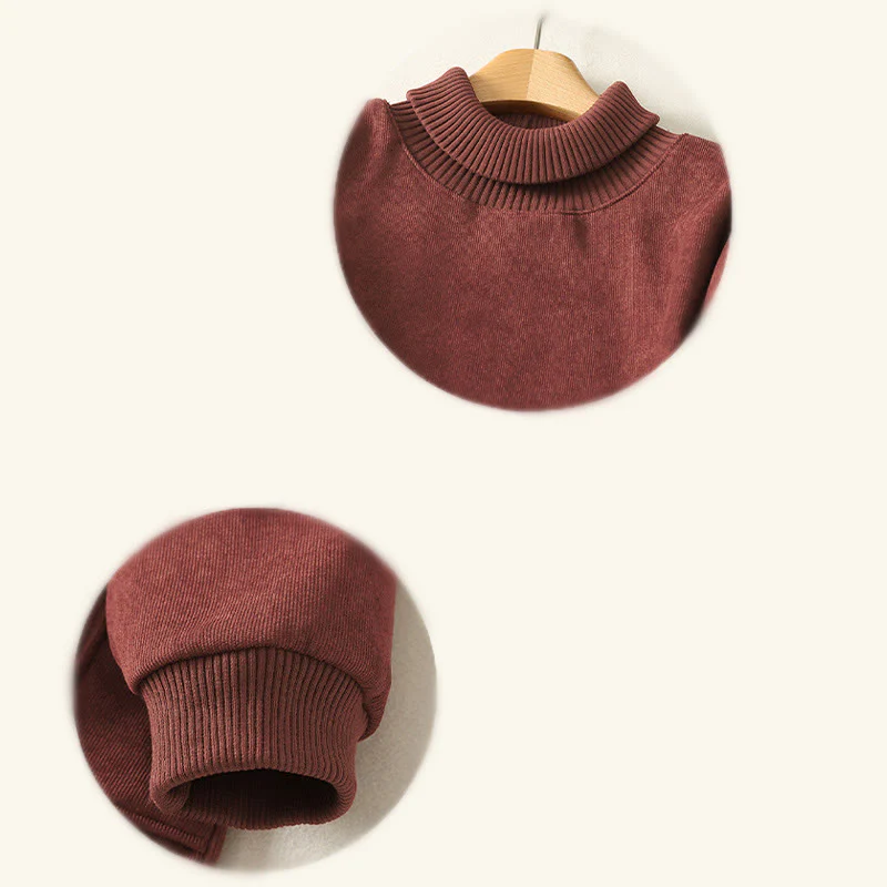 Abito midi da donna in caldo cotone con collo alto e maniche lunghe, con tasche, Buddha Stones - Image 16