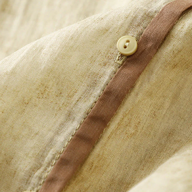 Abito midi in acrilico con maniche a tre quarti, casual, estivo, ricamato, con colletto alto, motivo Buddha Stones - Image 16