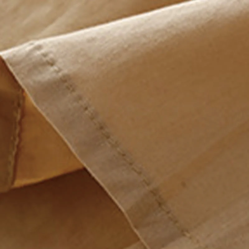 Abito midi in cotone con scollo a V, manica corta, design casual a colori puri Buddha Stones con tasche - Image 19