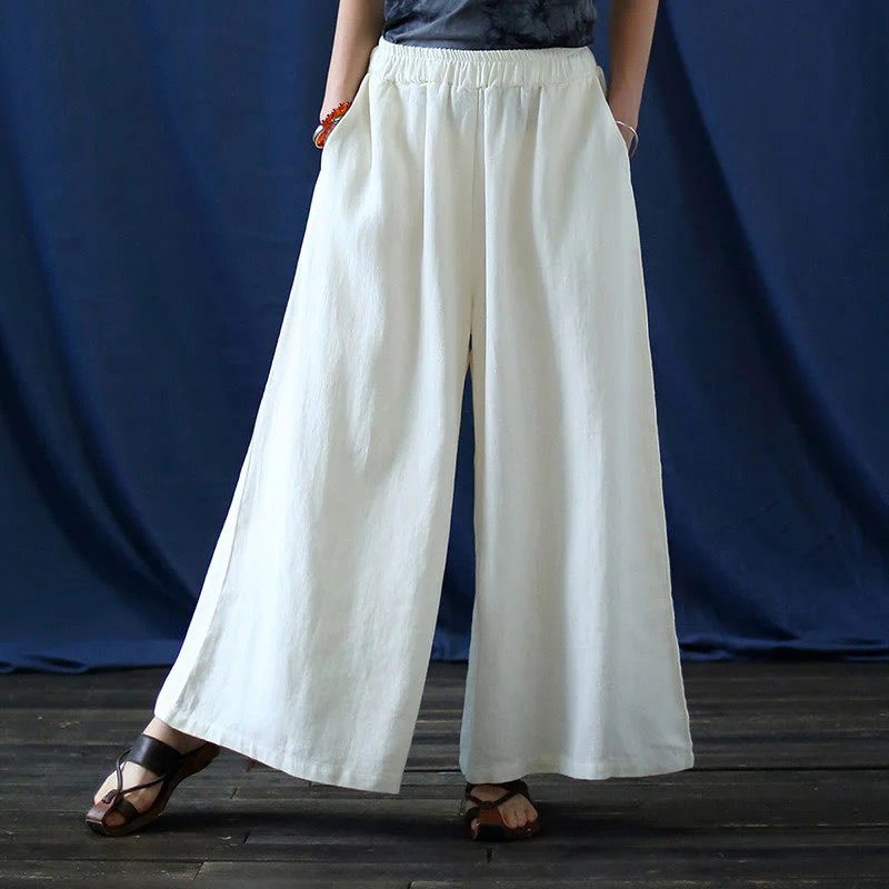 Abito midi jacquard con motivo floreale Buddha Stones, maniche lunghe, in cotone e lino, pantaloni a gamba larga con tasche. - Image 50