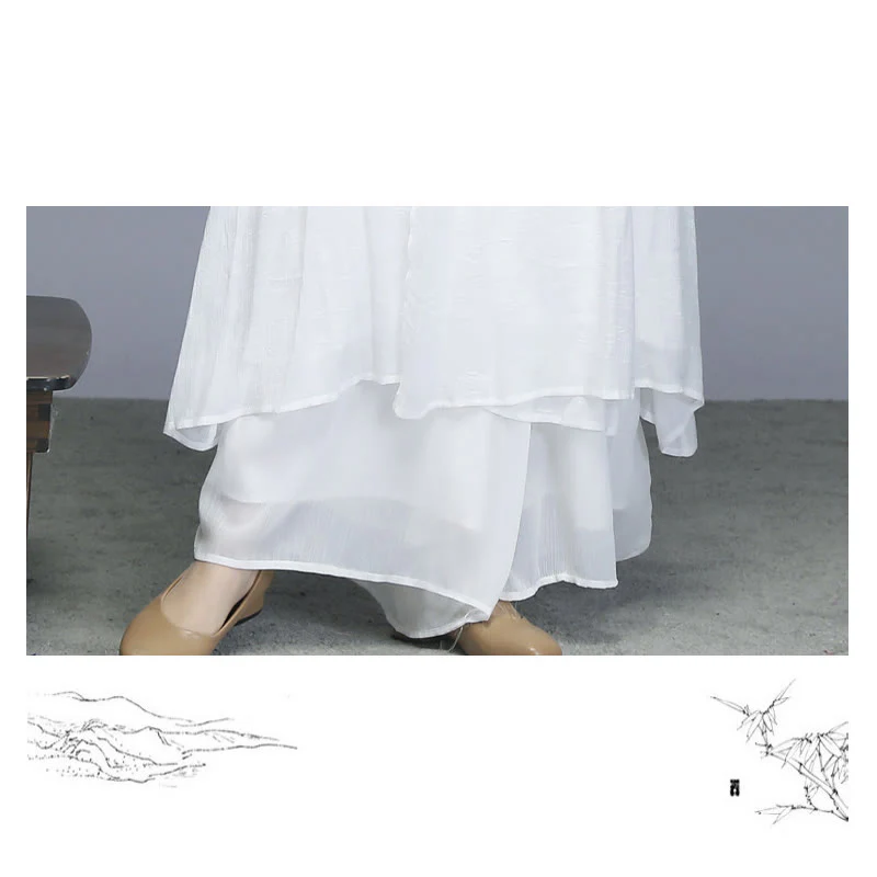 Abito midi in stile Hanfu Buddha Stones , pantaloni a gamba larga, meditazione, pratica zen, yoga, danza, abbigliamento - Image 14