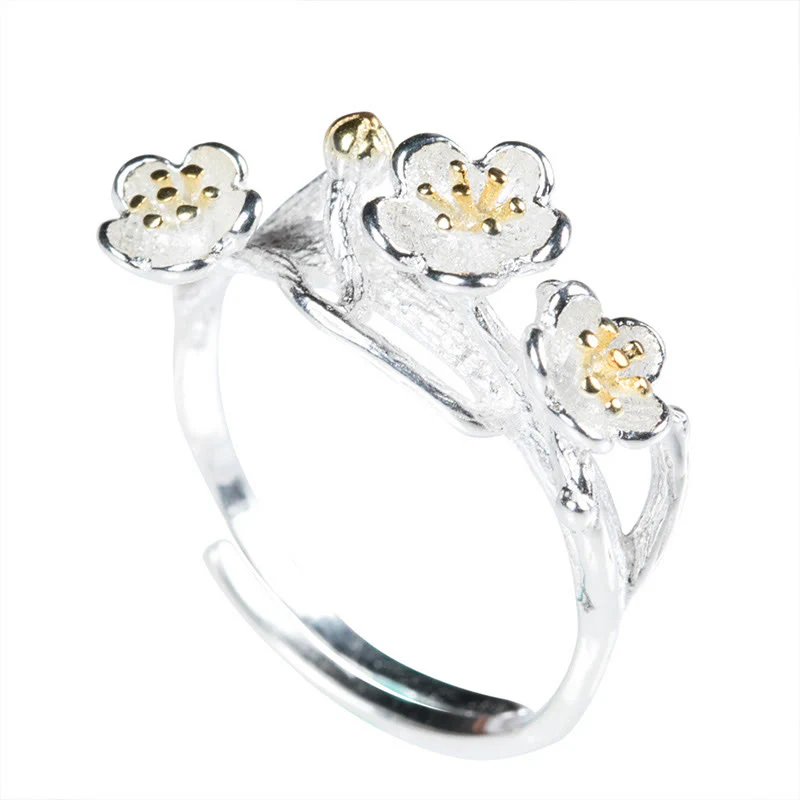 Anello Buddha Stones in argento sterling 925 con prugna e bossom calmo - Image 5