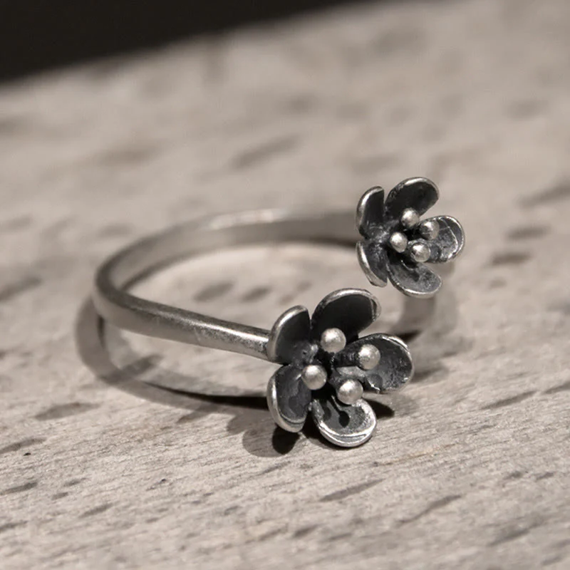 Anello con fiori in argento sterling 925 Buddha Stones - Image 4