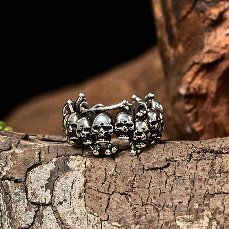 Anello con teschio in rame e Buddha Stones , Signore della foresta dei cadaveri, che tiene lontani gli spiriti maligni - Image 2