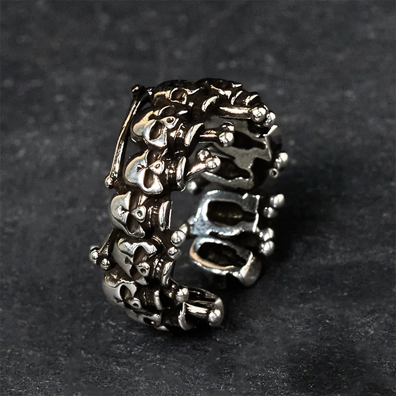 Anello con teschio in rame e Buddha Stones , Signore della foresta dei cadaveri, che tiene lontani gli spiriti maligni - Image 3