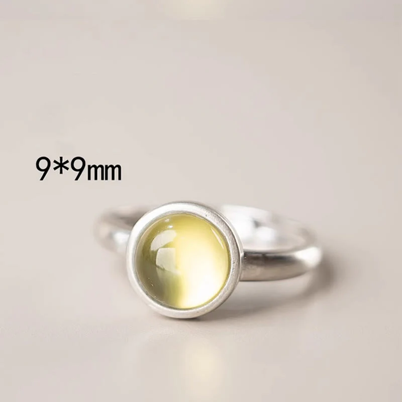 Anello della felicità regolabile in argento sterling 925 con citrino prehnite naturale Buddha Stones - Image 8