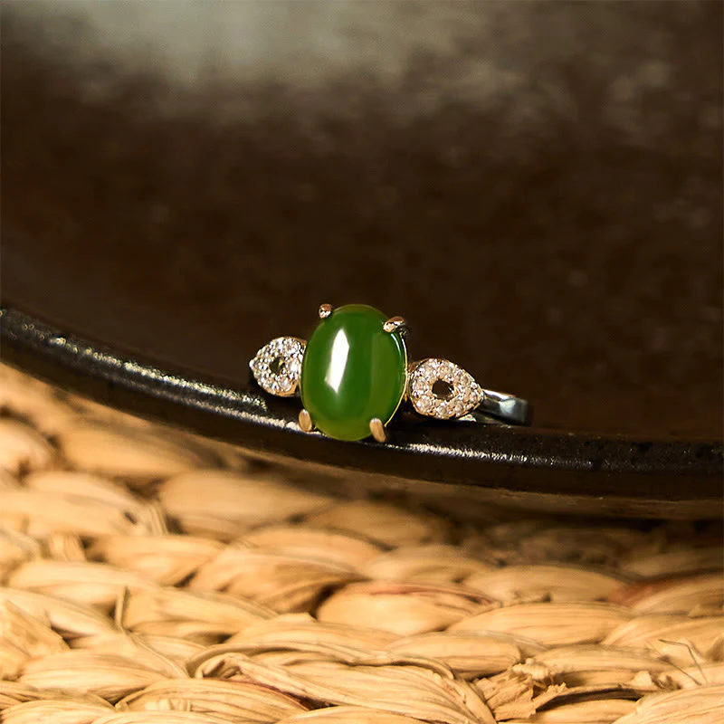 Anello della prosperità con fibbia regolabile in giada naturale Buddha Stones - Image 8