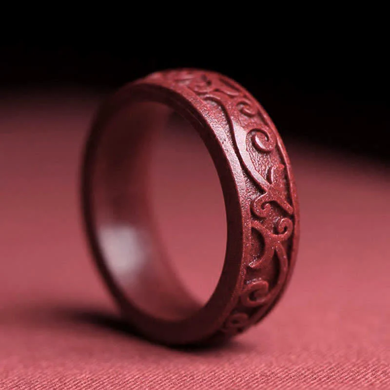 Anello di benedizione Buddha Stones Cinnabar Om Mani Padme Hum Nuvole di buon auspicio - Image 10