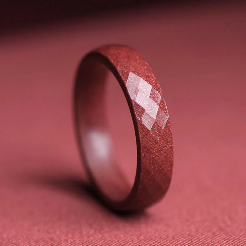 Anello di benedizione Buddha Stones Cinnabar Om Mani Padme Hum Nuvole di buon auspicio - Image 4