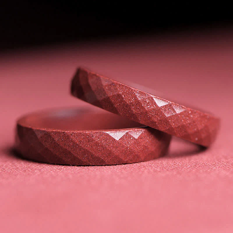 Anello di benedizione Buddha Stones Cinnabar Om Mani Padme Hum Nuvole di buon auspicio - Image 6