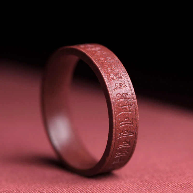 Anello di benedizione Buddha Stones Cinnabar Om Mani Padme Hum Nuvole di buon auspicio - Image 7