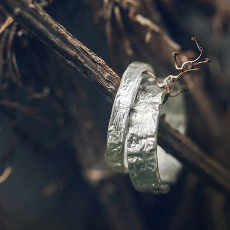 Anello di coppia di benedizione con design semplice in argento sterling 925 Buddha Stones - Image 11