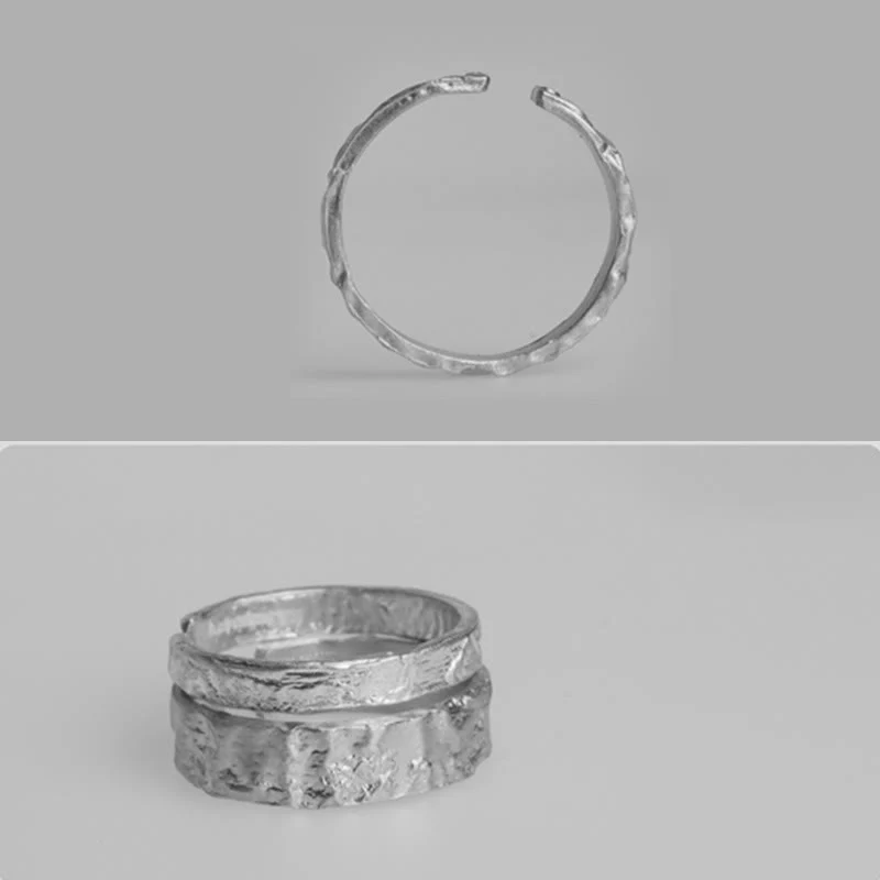 Anello di coppia di benedizione con design semplice in argento sterling 925 Buddha Stones - Image 14