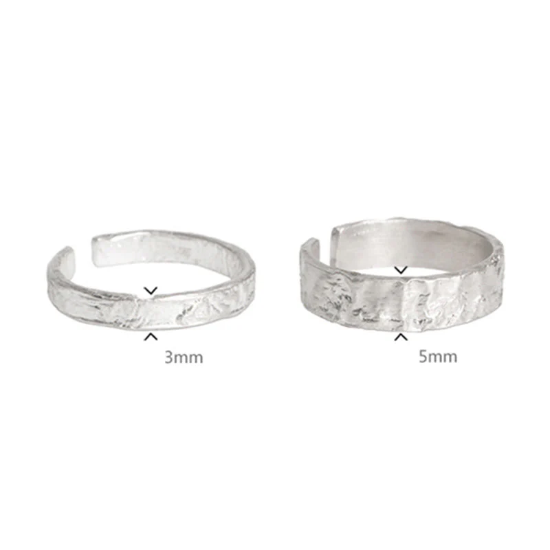 Anello di coppia di benedizione con design semplice in argento sterling 925 Buddha Stones - Image 15