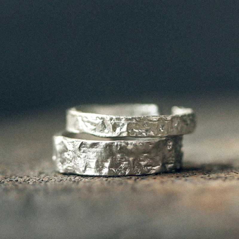 Anello di coppia di benedizione con design semplice in argento sterling 925 Buddha Stones - Image 8