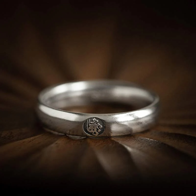 Anello di coppia di benedizione del Buddha Buddha Stones in argento sterling 925, zodiaco cinese, natale - Image 22