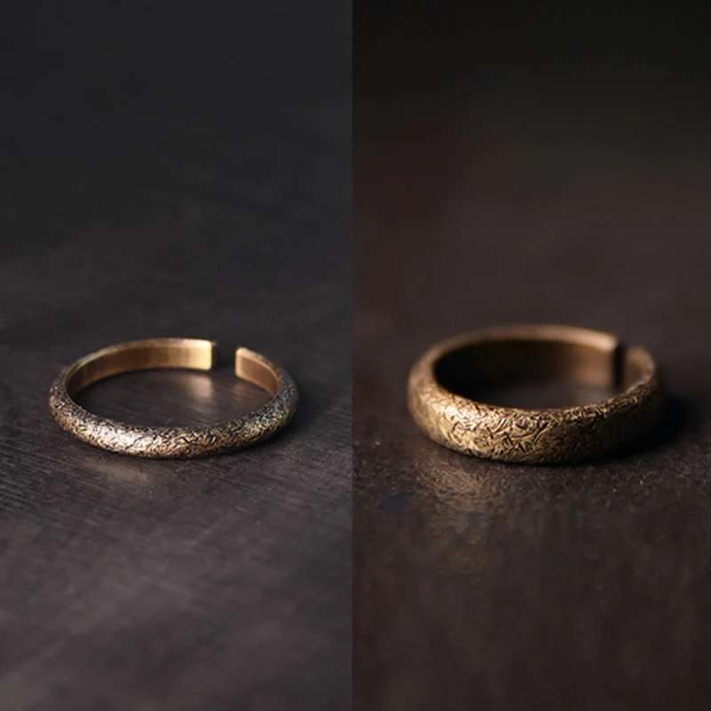 Anello di coppia portafortuna in rame con design vintage tibetano - Image 13