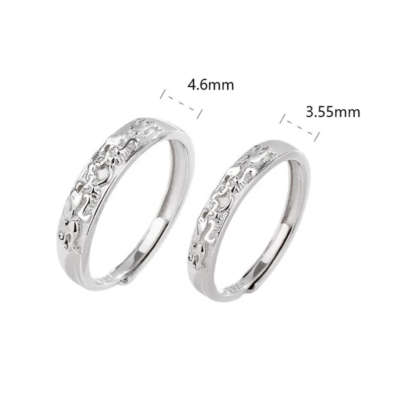 Anello di coppia regolabile Buddha Stones 925 Sterling Silver PiXiu Balance - Image 9