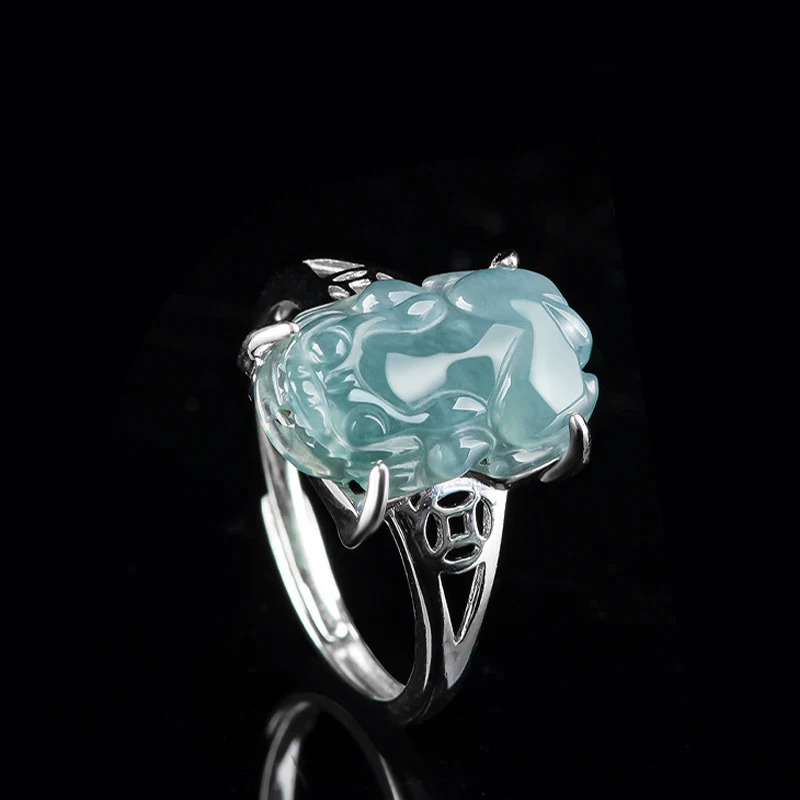 Anello di fortuna in argento sterling 925 Buddha Stones, Fengshui, ricchezza, prosperità, giada PiXiu - Image 13
