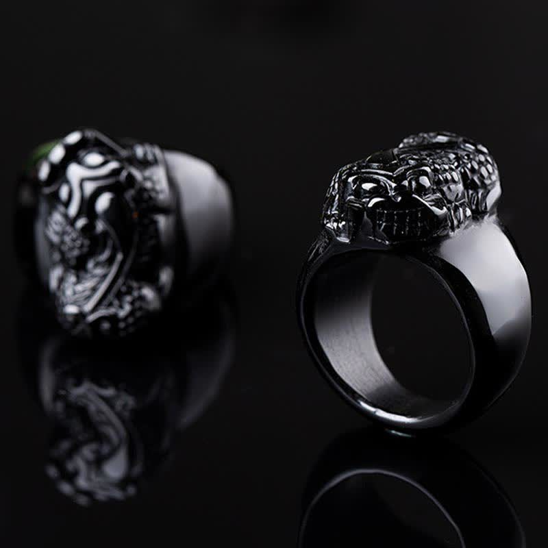 Anello di forza in ossidiana nera PiXiu FengShui - Image 2