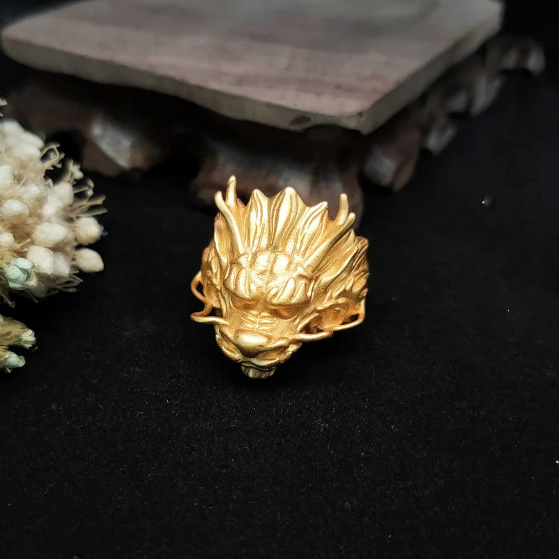 Anello di protezione della fortuna del drago dorato Buddha Stones - Image 7