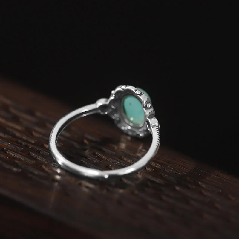 Anello di protezione in argento sterling 925 con agata rossa turchese tibetana - Image 5
