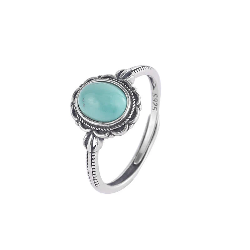 Anello di protezione in argento sterling 925 con agata rossa turchese tibetana - Image 6