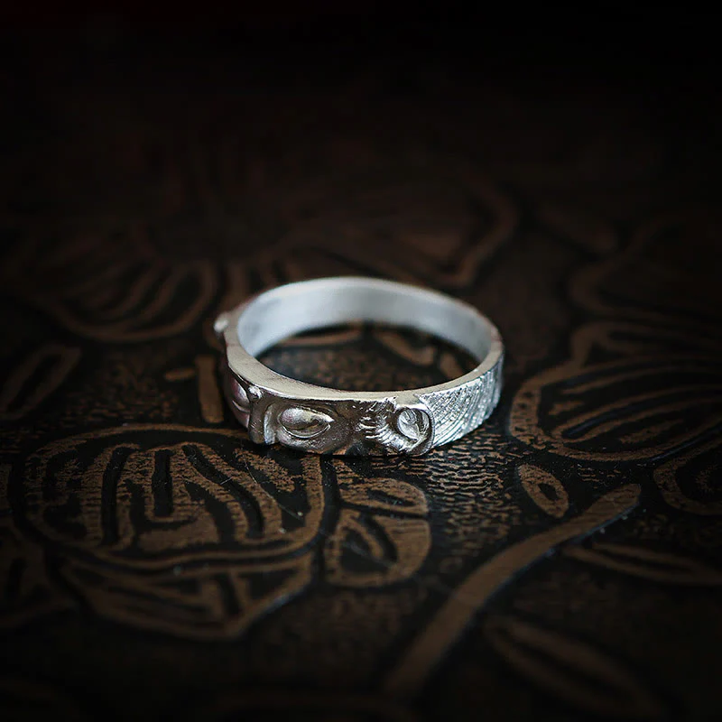 Anello di protezione per gli occhi del Buddha in argento sterling 999 Buddha Stones - Image 9