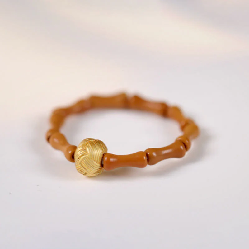 Anello di resistenza interna con moneta di rame e perlina di nocciolo di oliva Buddha Stones - Image 11