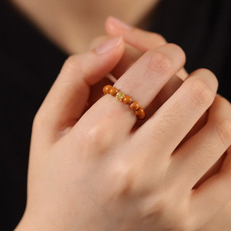Anello di resistenza interna con moneta di rame e perlina di nocciolo di oliva Buddha Stones - Image 17