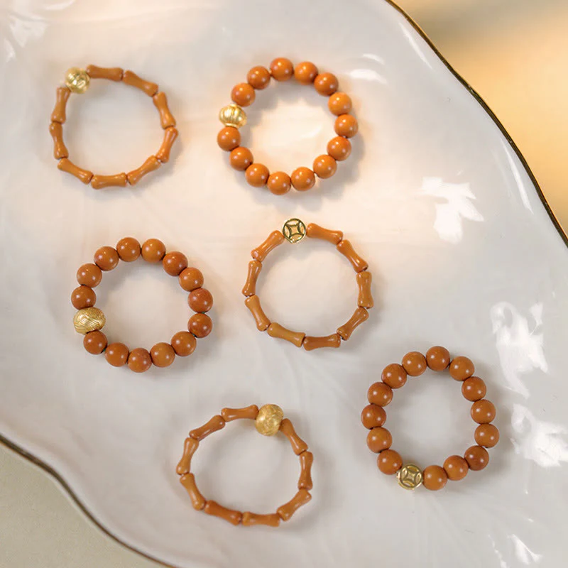 Anello di resistenza interna con moneta di rame e perlina di nocciolo di oliva Buddha Stones - Image 18