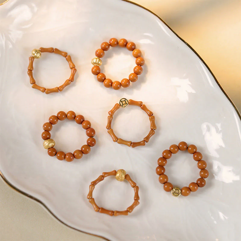 Anello di resistenza interna con moneta di rame e perlina di nocciolo di oliva Buddha Stones - Image 19