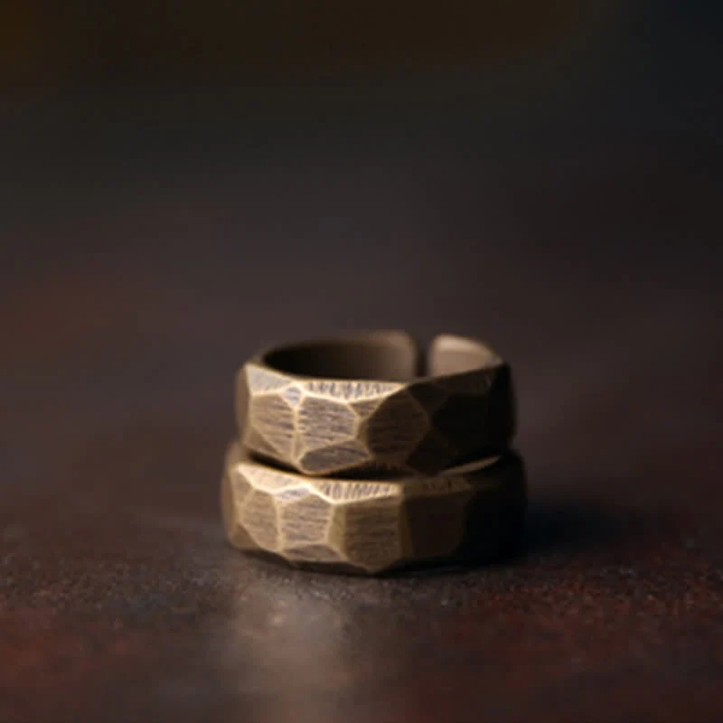 Anello di ricchezza in rame con design semplice tibetano Buddha Stones - Image 15