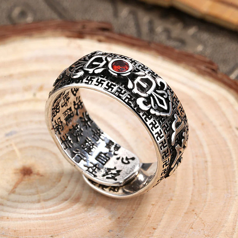 Anello di ricchezza in rame e rubino tibetano - Image 3