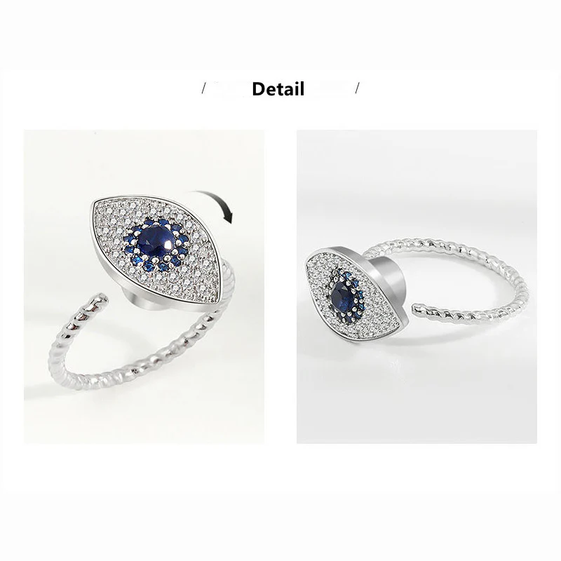 Anello girevole in argento sterling 925 con protezione contro il malocchio e benedizione - Image 7
