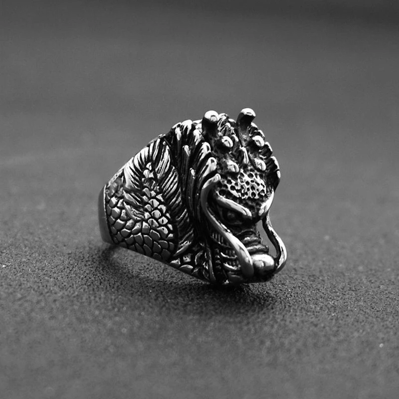 Anello in acciaio al titanio Dragon Balance - Image 4