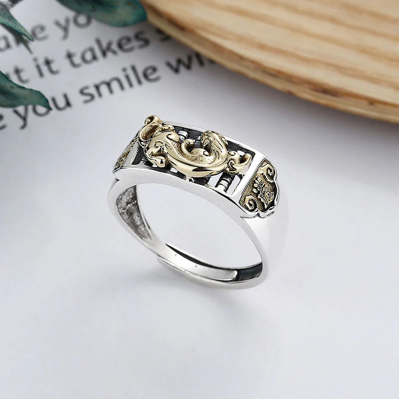 Anello regolabile Buddha Stones 925 Sterling Silver PiXiu Luck Wealth - Image 2