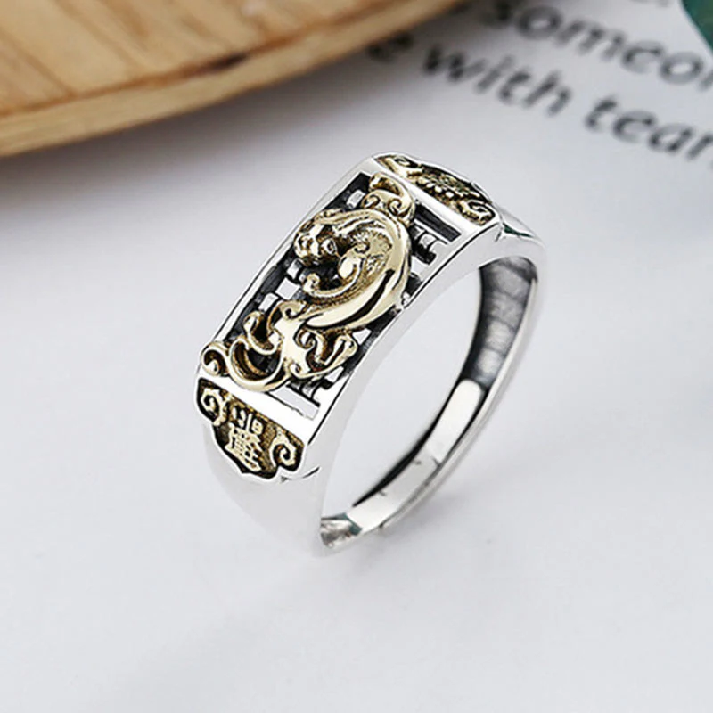 Anello regolabile Buddha Stones 925 Sterling Silver PiXiu Luck Wealth - Image 7