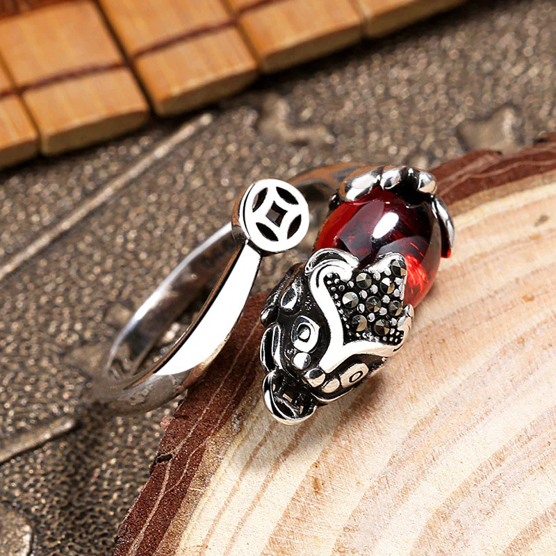 Anello regolabile Buddha Stones FengShui Genstone PiXiu Wealth - Image 3