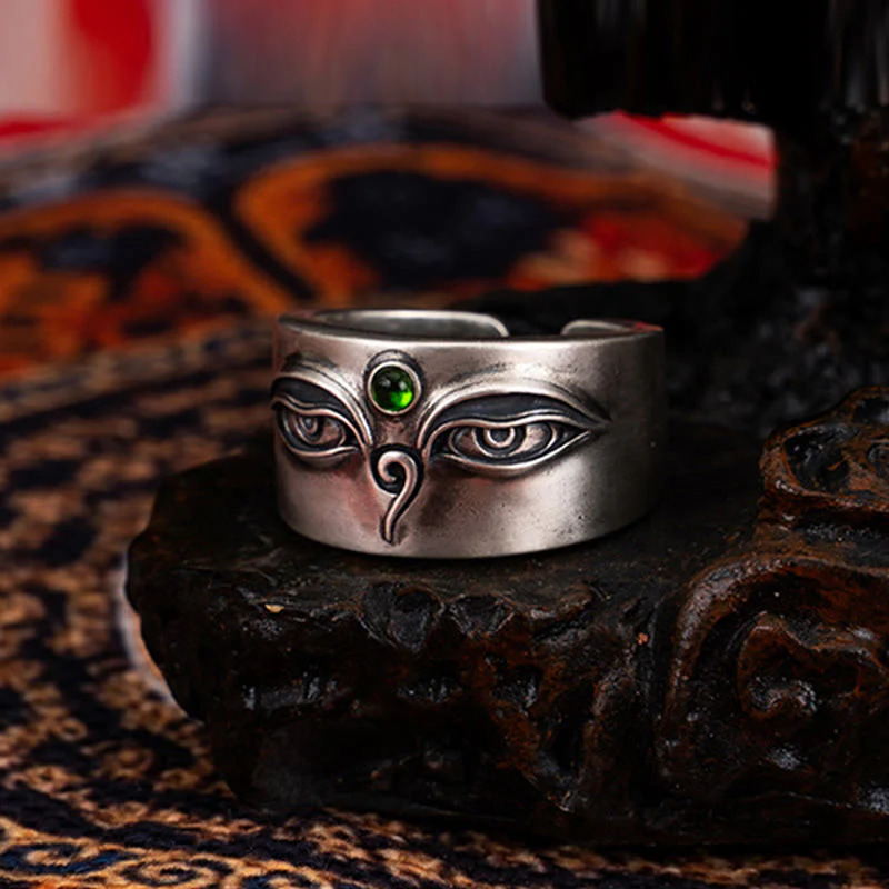 Anello regolabile Buddha Stones in argento sterling 925 Bodhisattva Tara Calm - Image 3