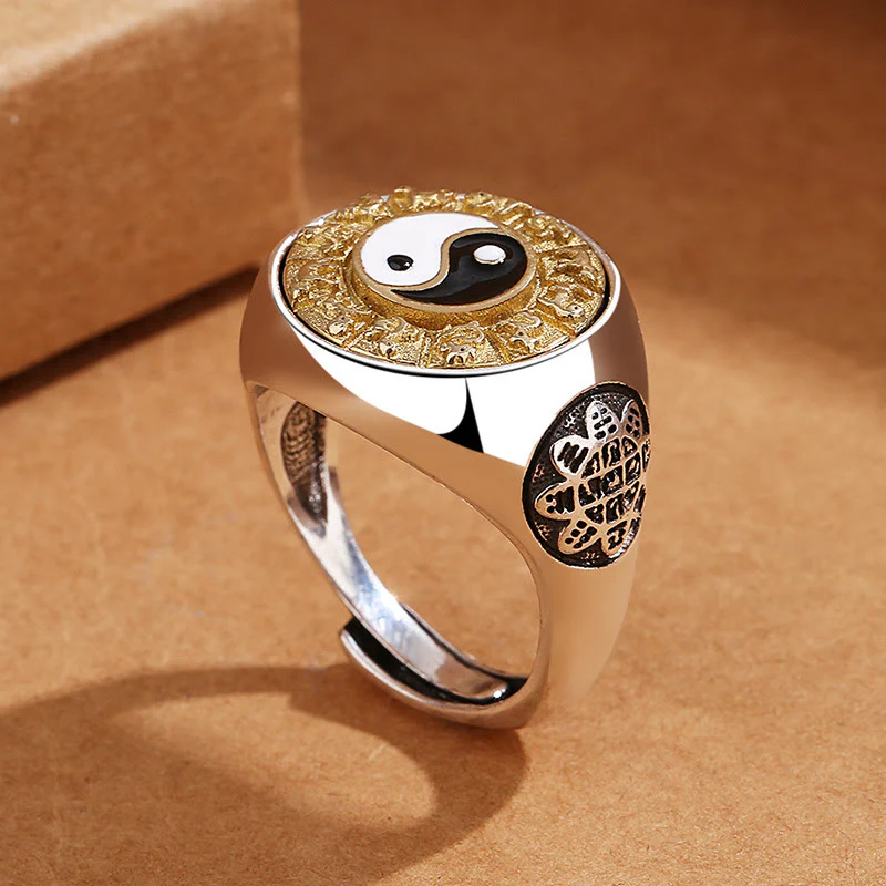 Anello regolabile Buddha Stones Yin Yang Zodiaco cinese Rame Ricchezza - Image 2