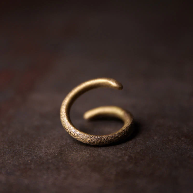 Anello regolabile con design semplice in rame Buddha Stones e portafortuna - Image 4