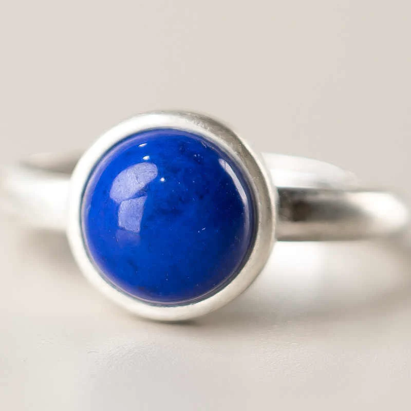 Anello regolabile con bilanciamento in argento sterling 925 naturale, lapislazzuli, turchese Buddha Stones - Image 4