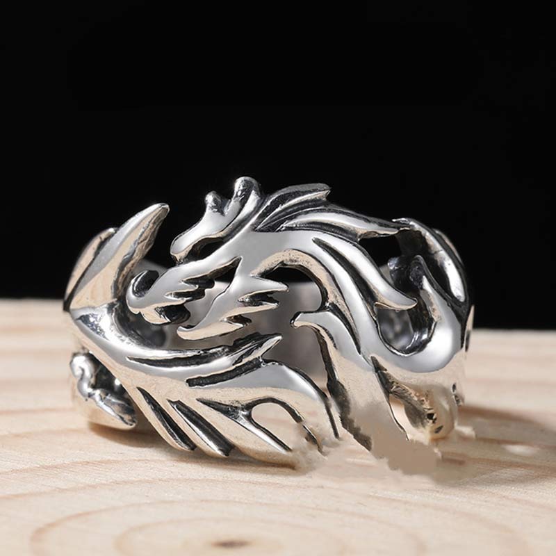 Anello regolabile con motivo a drago Buddha Stones, protezione e forza - Image 2