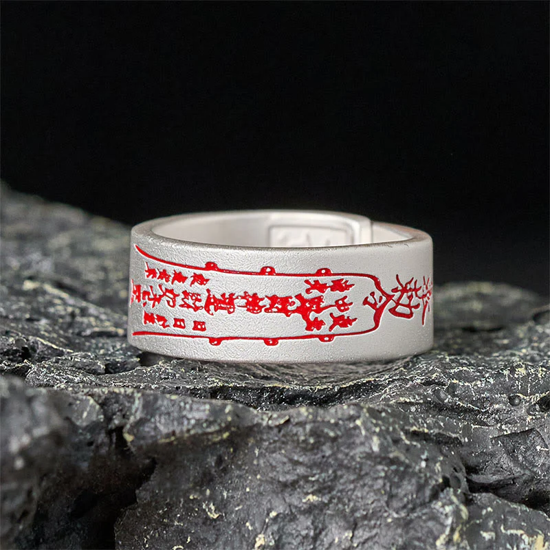 Anello regolabile con scritta in rame Buddha Stones - Image 2