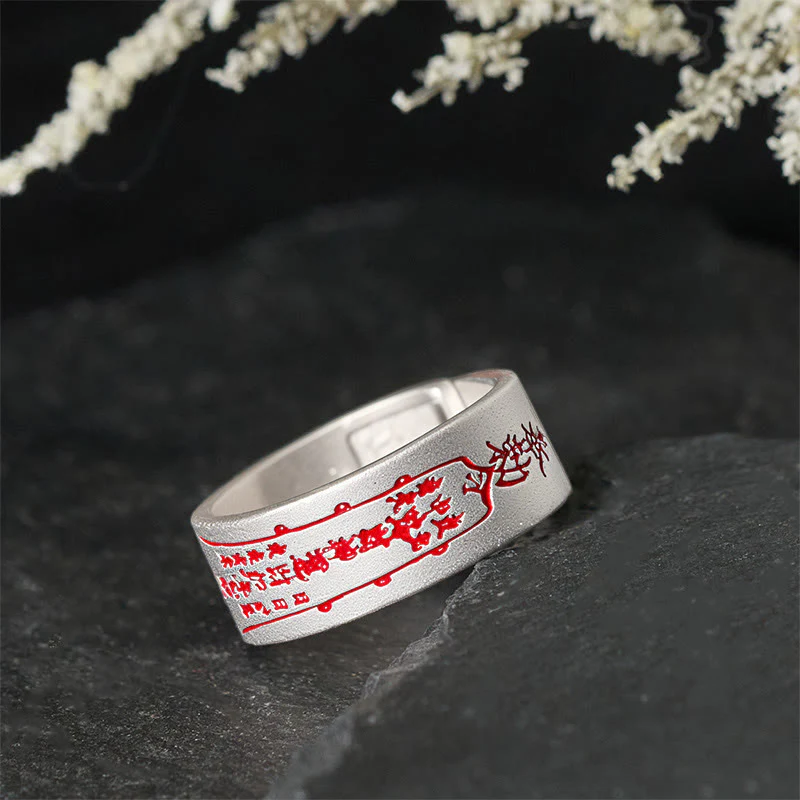 Anello regolabile con scritta in rame Buddha Stones - Image 3