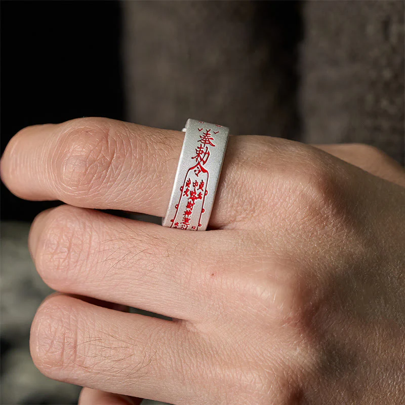 Anello regolabile con scritta in rame Buddha Stones - Image 5